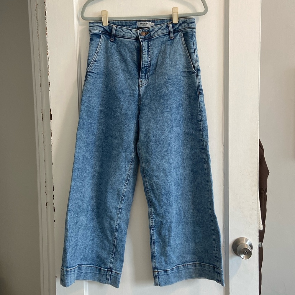 MSCH Copenhagen High Waisted Wide Leg Jeans. Size: Medium